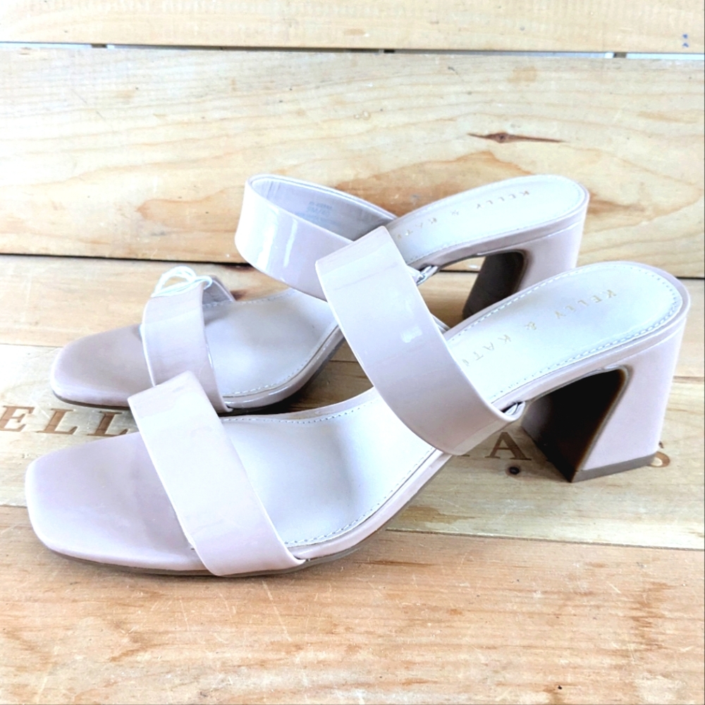 Kelly & Katie Kierra Patent Leather Heeled Sandals sz 9
